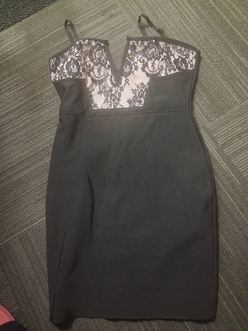 Windsor Black Midi Dress with Lace Bodice
